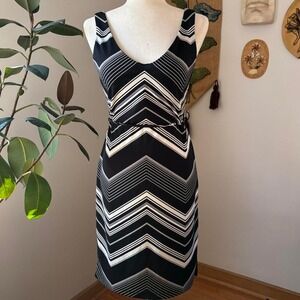 90s Chevron Tie-back Mini Dress